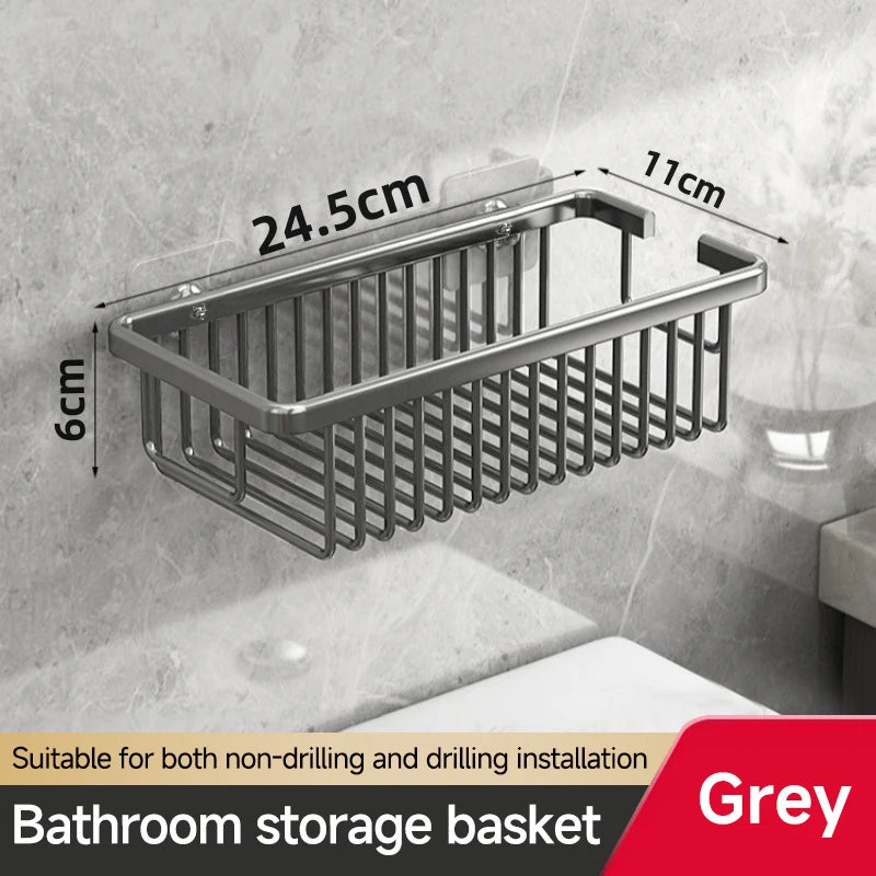 Bad Zubehör Regal Organizer Dusche Küche Lagerung Rack Wand Raum Aluminium Wc Shampoo Halter Regale 25CM