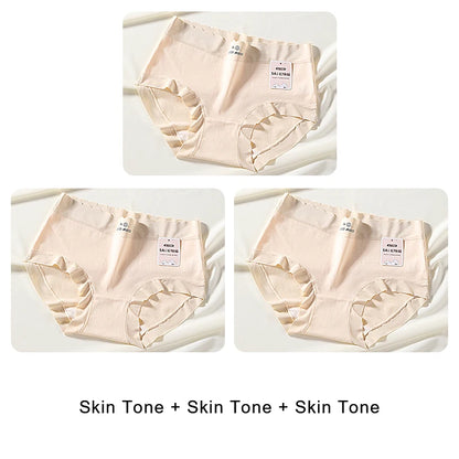3PCS Female Underwear Antibacterial Pure Cotton Sexy Mid-rise Cotton Panties Woman Traceless Fashions Women's Intimate Intimates