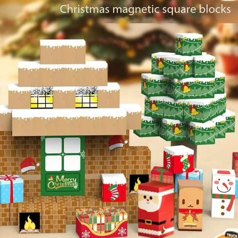 Christmas Gift Magnetic Building Blocks  STEM Educational Toys for KidsStem Montessori Stacking Cubes Construction Set.