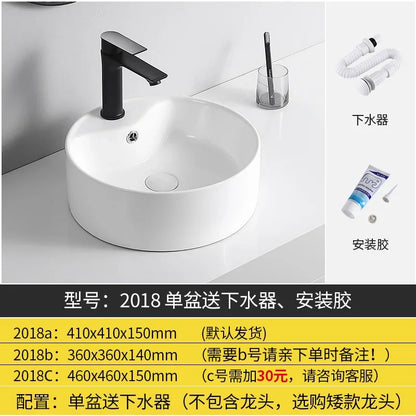 Arbeits platte Waschbecken Seite Entwässerung Keramik Waschbecken Balkon Waschbecken Kunst becken Einzel becken quadratischer Kreis