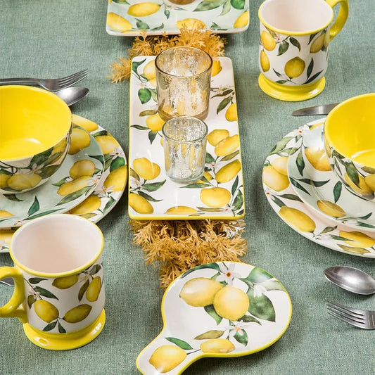 Creative Lemon Plate Ceramic Fruit Dish Ins Style Home Dining Thai Restaurant Tableware.