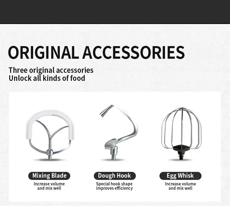 Houselin Stand Mixer, 10L Brush Stainless Steel Bowl, Suitable for Most Home Cooks, Silver Grey.