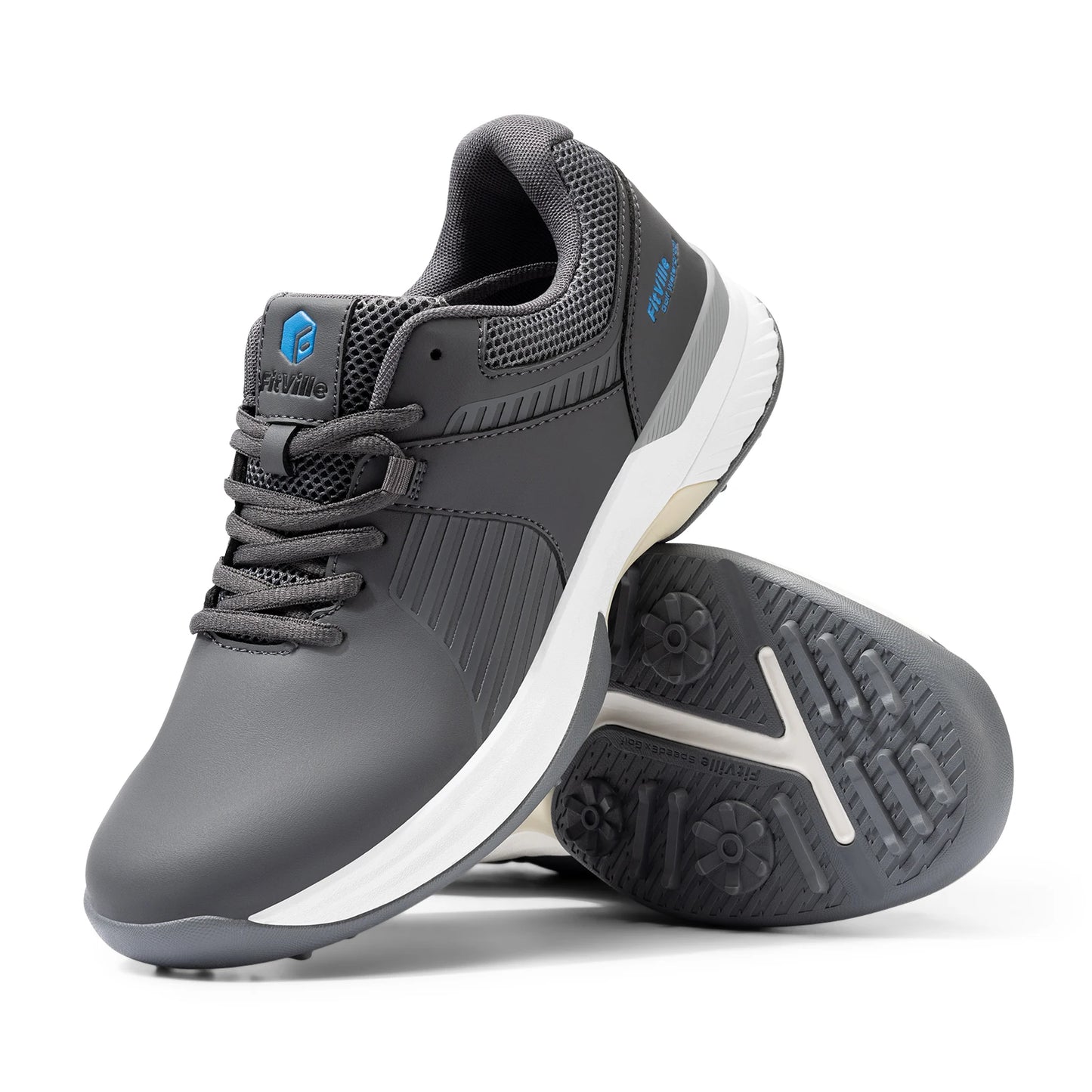 FitVille  Men's Golf Shoes Non-slip Wear-resistant Comfortable Professional Sports Sneakers for Swollen Feet Relieves Toe Pain