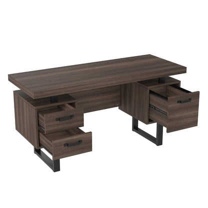 Moderner Schreibtisch im minimalistischen Stil, MDF-Desktop mit hochwertigem Stahlrohr, super langlebig, Aufbewahrungsdesign, geräuschlose Schublade