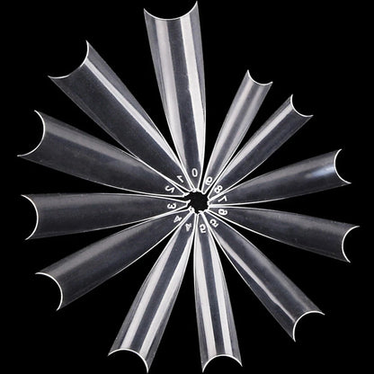 500/600pcs Long Pointed Fake Nail Tips Stiletto Half Cover French Acrylic UV Gel False Nail Extension Press On Nails Manic Tool.