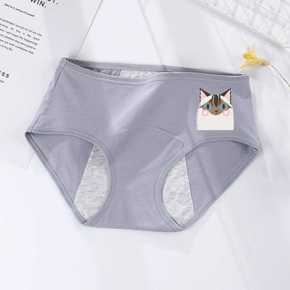 Women's menstrual briefs large flow postpartum water absorption leakproof briefs women's pure cotton menstrual briefs lingerie