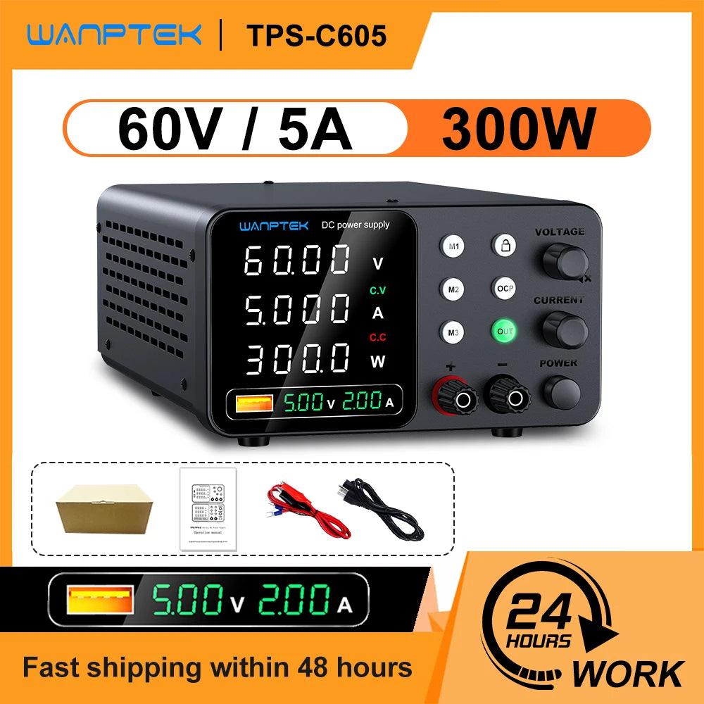 New Wanptek DC Power Supply 30V 10A Laboratory Switching Power Supply TPS-C3010 Three-Group Memory Function Preset Current.