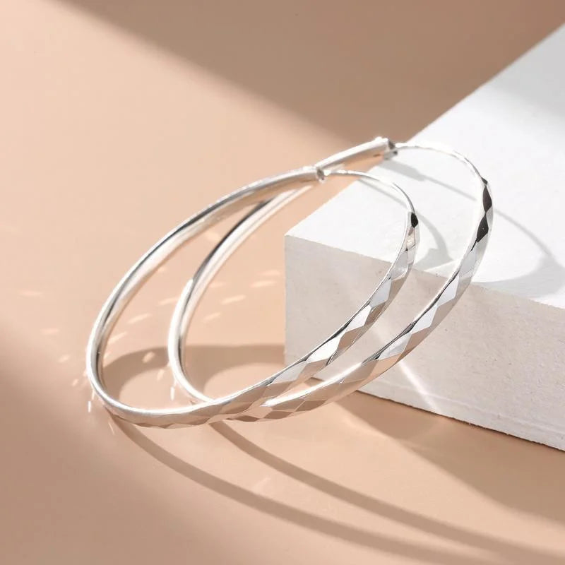 Senlissi - 925 Sterling Silver Hoop Earrings For Women 18K Gold Plated Jewelry Dazzling Women's Hoops Earrings Christmas Gifts.