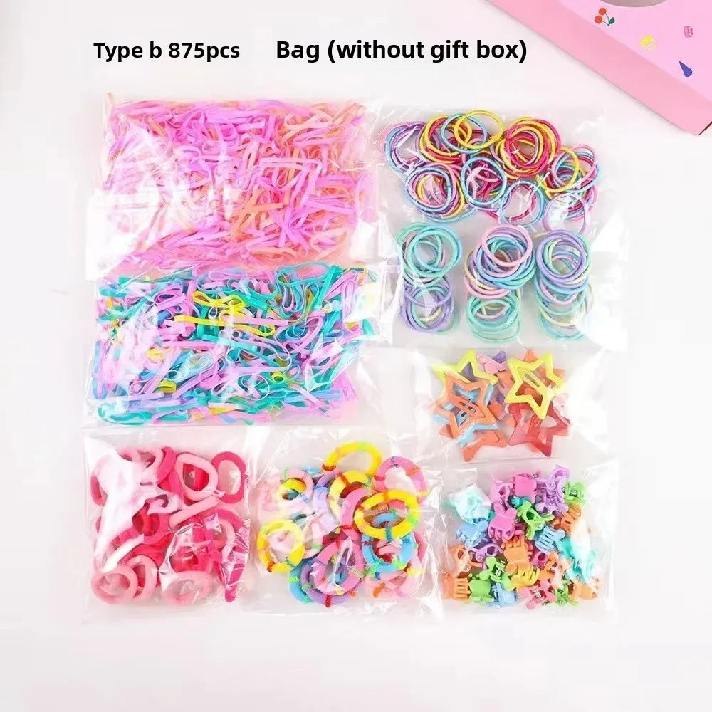 Cute Simple Children's Hair Accessories Comb Set Hair Clips Hair Bands Creative Headwear Set Kids Fashion Accessory Bundle.