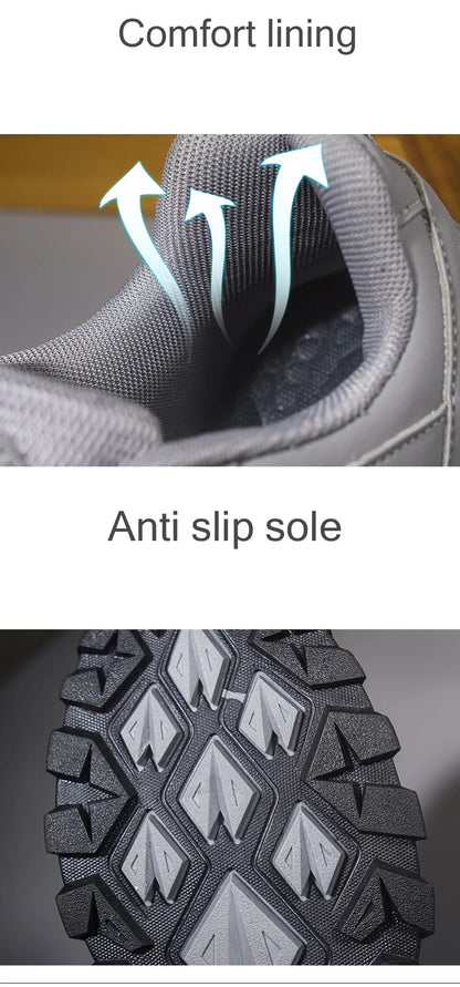 Men‘s Waterproof Hiking Shoes Outdoor Trainers Lace-up Climbing Shoes Women Trekking Sneakers Anti-slip  Tactical Sneaker.