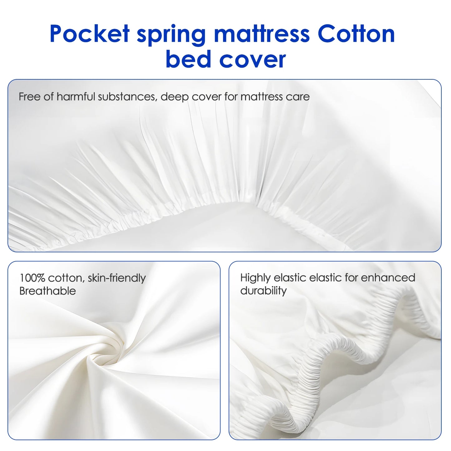 AUTHMIC Matratze, 22 cm dick, 7-Zonen-Unterstützung, mittelfeste, atmungsaktive Bett-Taschenmatratze zur Linderung von Rückenschmerzen, bequemer Schlaf