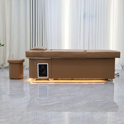 Elektrisches Lift-Shampoo-Bett, All-in-One-SPA-Salonmöbel mit Massage- und Wassercirculation, Waschbecken, Kopfbegasung und Fußbad