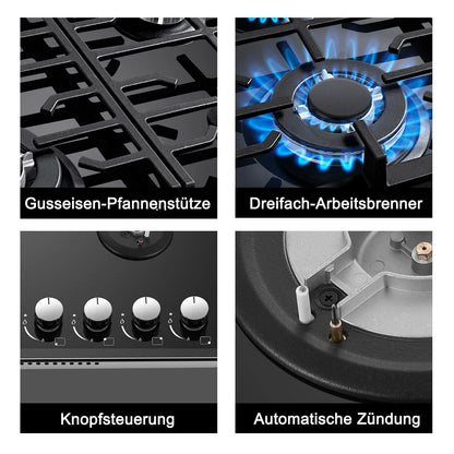 TopStrong 4-burner glass ceramic built-in stove natural gas Propanga gas hob EUGCT-B04.