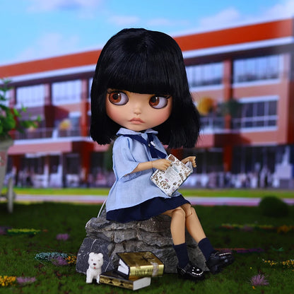 ICY DBS Blyth Doll BJD Joint Body tan Skin Matte Face Set Doll 1/6 30cm Girl Gift Anime SD.