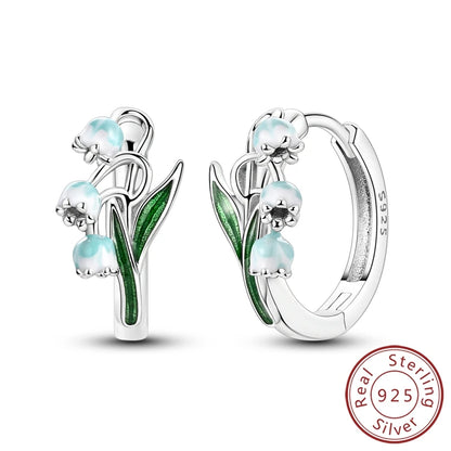 2025 New 925 Sterling Silver Hoop Earrings Flowers Zircon Drop Earrings Stud For Woman Fine Birthday Wedding Party Jewelry Gifts