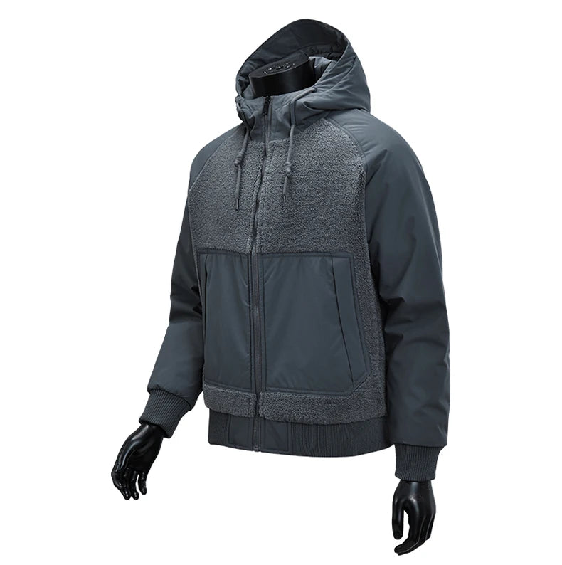 Outdoor Hiking Jacket Winter Fleece Windproof Camping Fishing Hooded Jacket Male Thick Warm Trekking Climbing Skiing Casual Coat