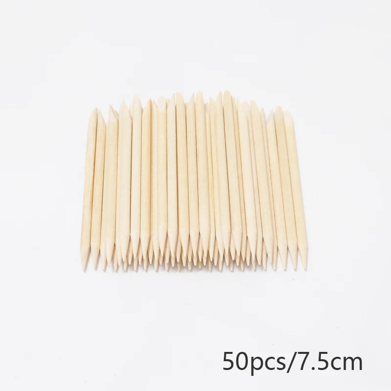 20/50/100pcs Nail Cuticle Pusher Wooden Design Drawing Painting Stick Remover Orange Wood Sticks for Nail Art Tools.