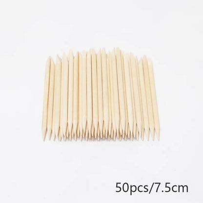 20/50/100pcs Nail Cuticle Pusher Wooden Design Drawing Painting Stick Remover Orange Wood Sticks for Nail Art Tools.
