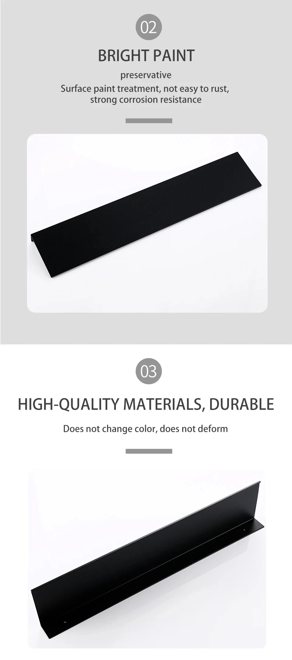 Matt Schwarz Wand Regal Bad Regale Bad Zubehör 30-50cm Moderne Küche Dusche Bad Lagerung Rack Großhandel Förderung