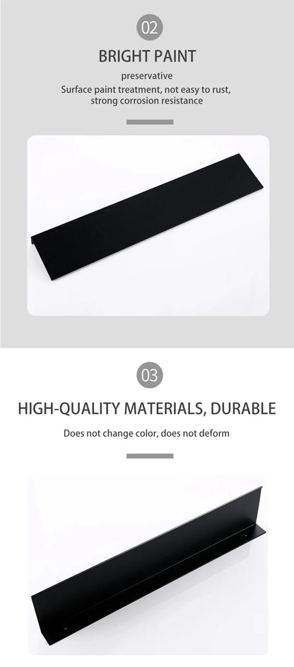 Matt Schwarz Wand Regal Bad Regale Bad Zubehör 30-50cm Moderne Küche Dusche Bad Lagerung Rack Großhandel Förderung