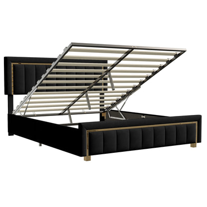 Fangange Polsterbett 40 x 200 cm, hydraulisches Bett mit Lattenrost, Stauraumbett mit Kopfteil, Funktionsbett, Samt, ohne Matratze