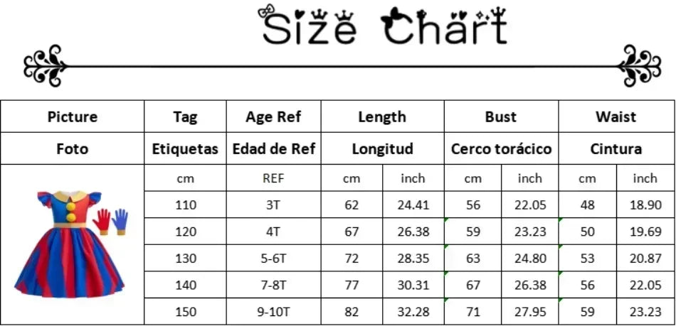 Mädchen Anime Cartoon Pomni Raghata Jax Caine Cosplay Kostüm erstaunliche digitale Zirkus Cosplay Clown Kind Overall Jungen Halloween Anzug.