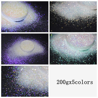 Ultra Fine Colorful Spark - Solvent Resistant White Iridescent Glitter -  - 015 Size, 0.5 mm.