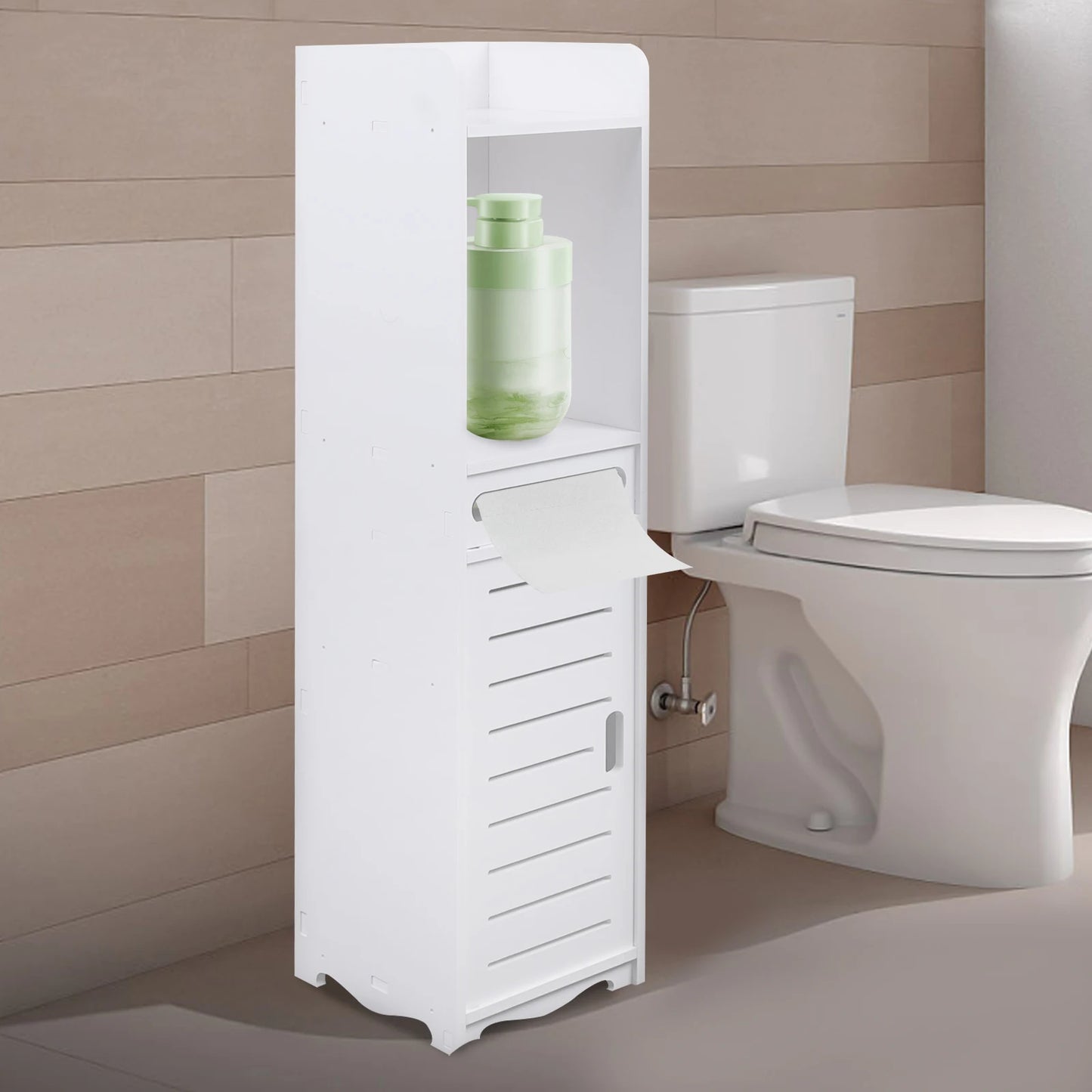 3-stufiger Badezimmer-Aufbewahrungsschrank, Toilettenpapierhalter, Ständer, Toiletten-Seitenschrank, 20 x 80 cm, zum Aufbewahren von Taschentüchern, Shampoos und Cremes