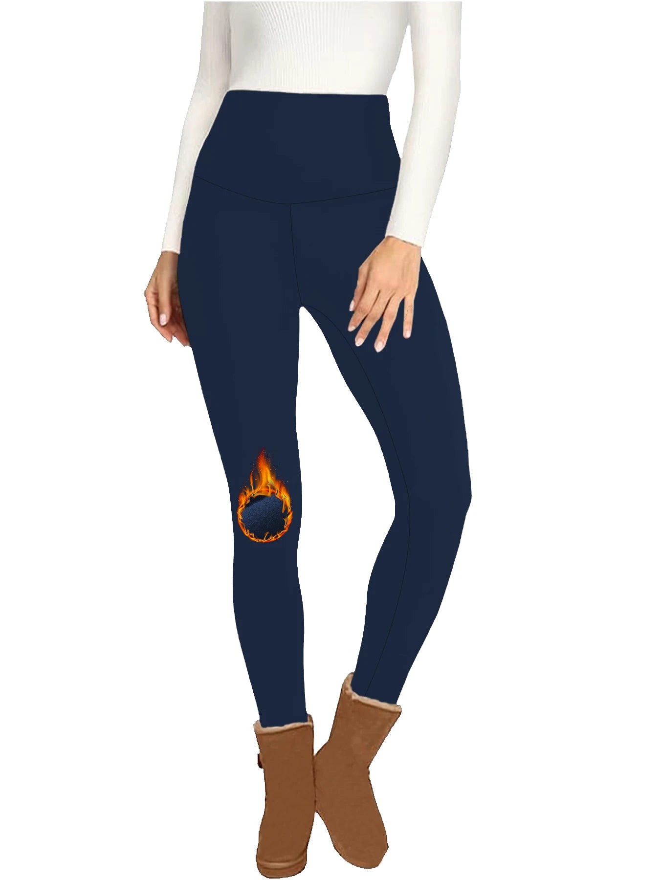 Womens Thermal Fleece Lined High Waisted Leggings. Workout Winter Warm Thick Tights Soft Yoga Pants.