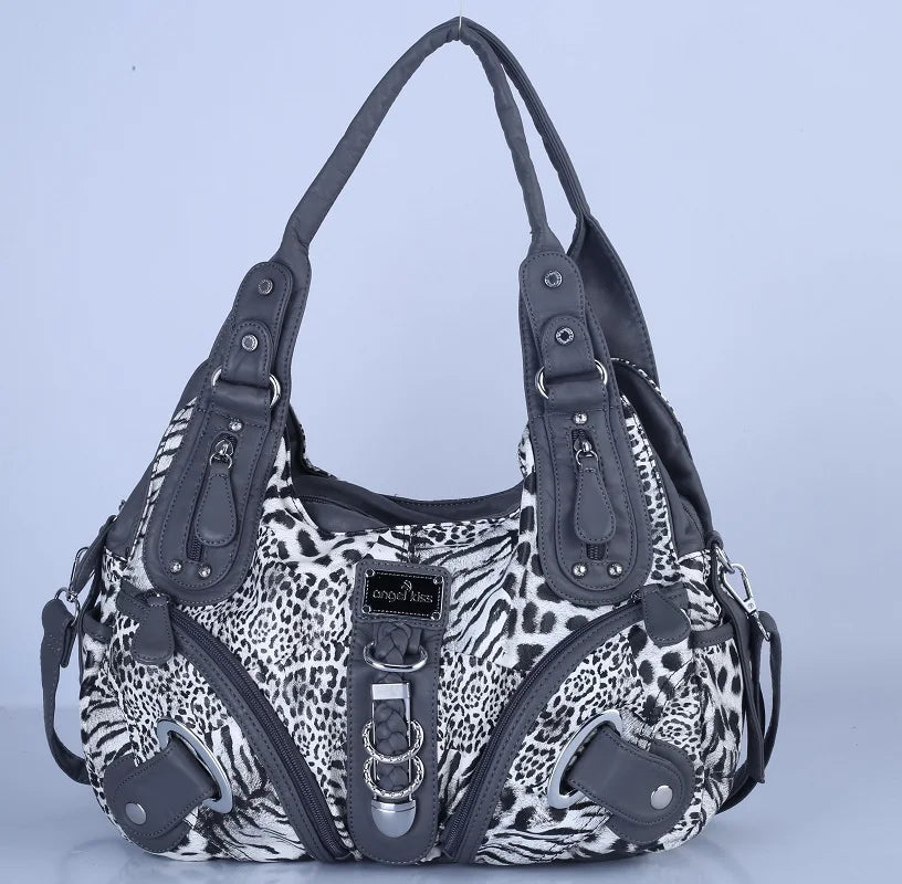 Angelkiss Women Handbags Leopard Shoulder Bag Top-handle Handbag Fashion Satchel Dumpling Shoulder Bag Tote Hobos Large Purse