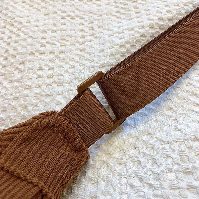 Solid Color Corduroy Women's Hobos Shoulder Bag Retro Casual Female Crossbody Bags Ladies Daily Travel Handbags Messenger Bag.