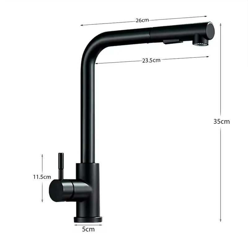 Pull Out Kitchen Sink Faucet Two Model Stream Sprayer Nozzle Stainless Steel Hot Cold Wate Mixer Tap Deck