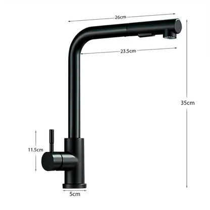 Pull Out Kitchen Sink Faucet Two Model Stream Sprayer Nozzle Stainless Steel Hot Cold Wate Mixer Tap Deck