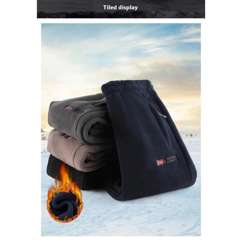 Men's Polar Fleece Pants Winter Thicken Warm Casual Fleece-Lined Jogging Sweatpants Men Loose Oversized Straight Trousers Male.