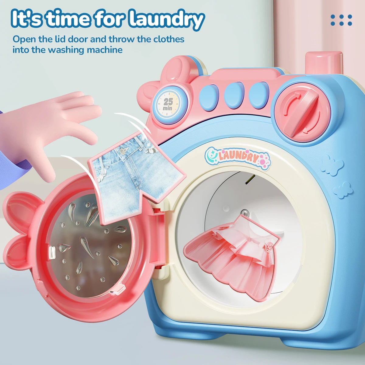 Simulated Kitchen Toy Play Set Miniature Food Pretend Play House Appliance Laundry Cookware Children Role-Playing Toys Girl Game