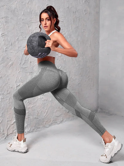 Elastic High Waist Leggings Women Knitted Solid Tights Seamless Butt Lift Fitness Yoga Fashion Skinnly Gym Sports Leggings.