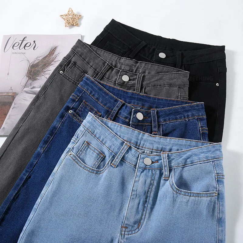 2024 New Sexy Skinny Jeans Women Hip Lift Stretch Pencil Denim Pants Casual Soft Slim Female Trousers Black Gray Blue.