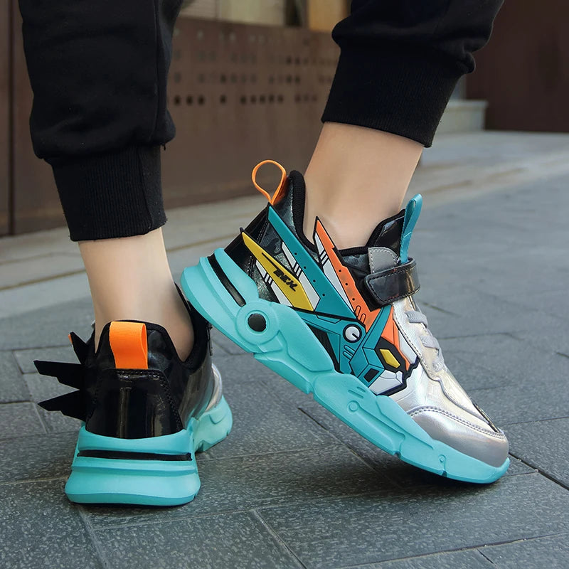 Kids Casual Shoes Boys Leather 5-15y Children Tennis Fashion Sneakers Toddlers Outdoor Cartoon Size 28-39.