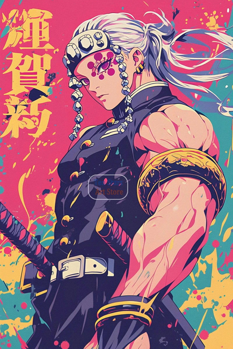 Tanjiro Kamado Nezuko Kamado Inosuke Shinobu Kocho Demon Slayer Poster Canvas Painting Wall Pictures Home Room Decor Anime Gifts.