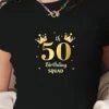 50th birthday squad gold design women's fashion short t-shirt.