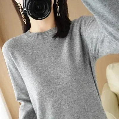 Frauen Pullover Herbst Winter Lange Hülse O-ansatz Pullover Warme Bodenbildung Shirts Koreanische Mode Pullover Strickwaren Weiche Jumper