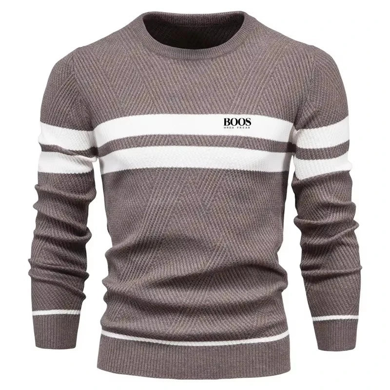 New Autumn Pullover Men's Sweater O-neck Patchwork Long Sleeve Warm Slim Sweaters Men Casual Fashion Sweater Men Clothing.