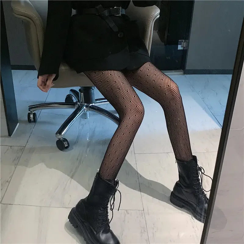Women Sexy Patterned Fishnet Geometric patterns Pantyhose Slim Legs Long Mesh Tights Ladies Transparent Retro Fish Net Leggings.