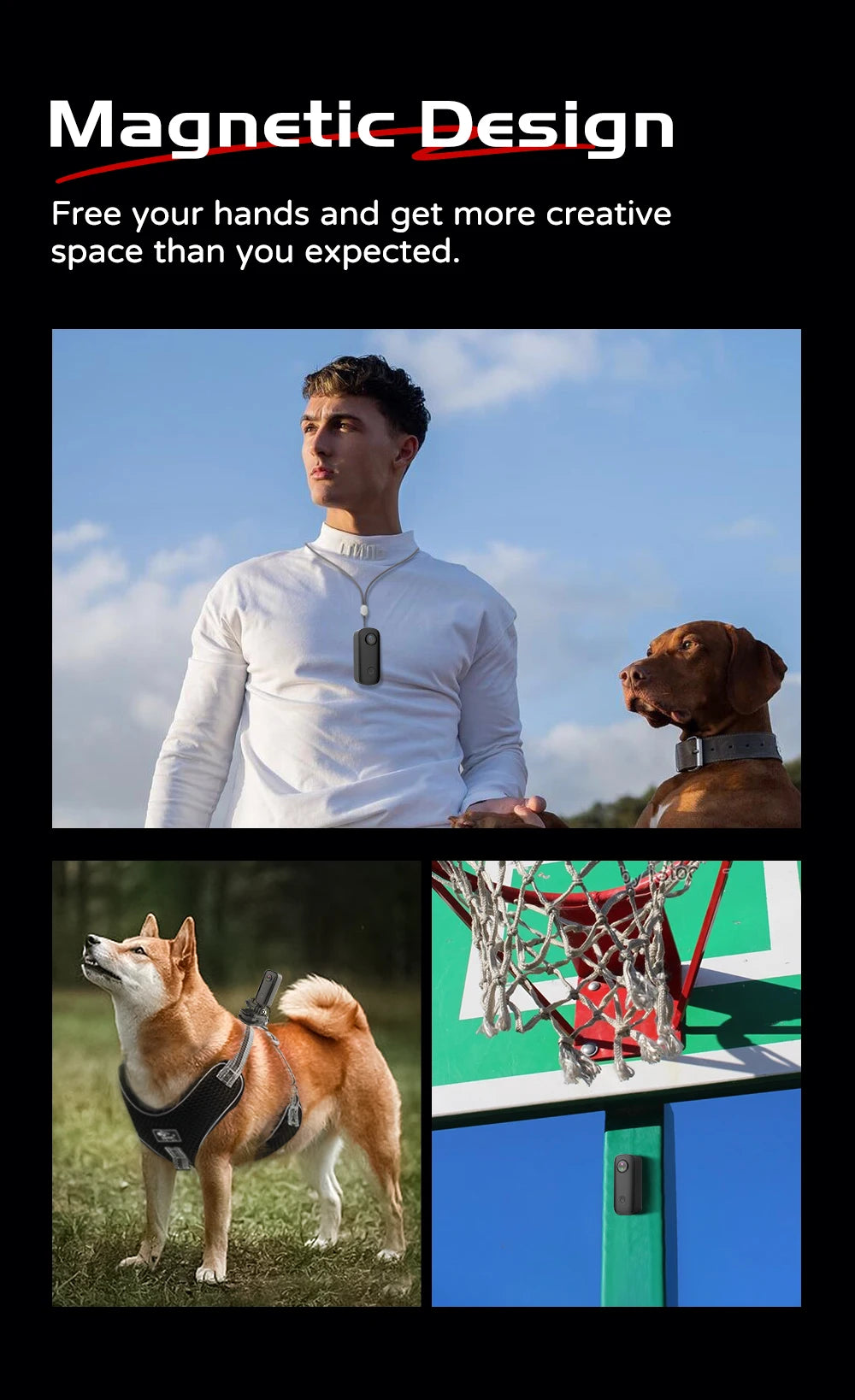 SJCAM C100 Plus Action Cam 4K Electronic Image Stabilization 2.4G WiFi 30M Waterproof With Case Sport Camera Black White.