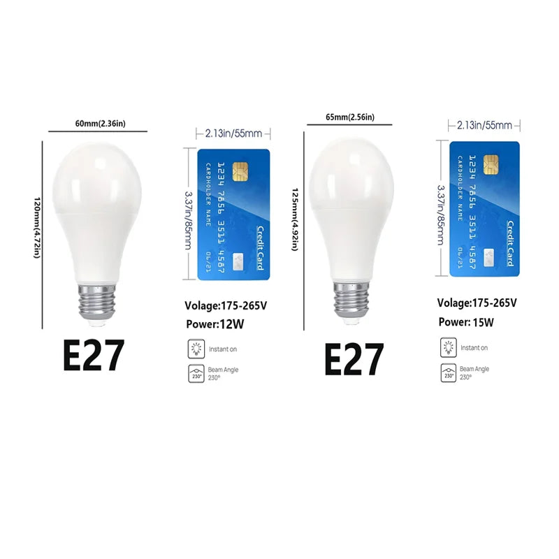 24 stücke Led-lampe E27 AC220V Led-leuchten 12 W 15 W Energiesparlampe Warm Kalt Neutral Licht für Wohnzimmer Hause Innen LED Bombilla.