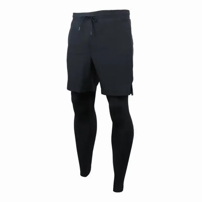 Zweiteilige Illusion Herren-Sporthose, schnell trocknend, elastisch, Basketball-Trainingshose, Sommer, dünn, Fitness, Laufen, Freizeithose.