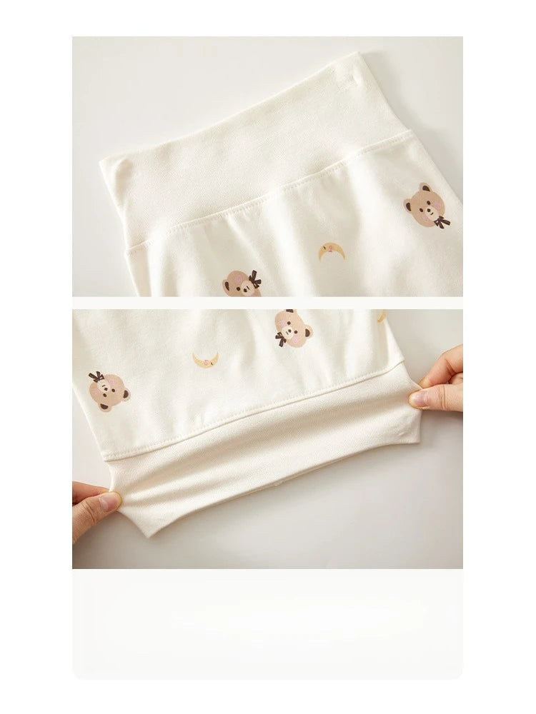 Newborn Baby Base Shirt+pants 2-piece Set Autumn and Winter Cartoon Pure Cotton Top+pants 0-18M Newborn Baby Pajamas.