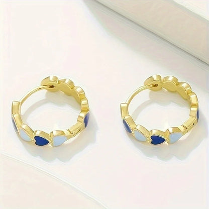 Heart Stainless Steel Earrings for Women Gold Color Hoop Earring Aesthetic Waterproof Ear Piercing Jewelry Accessories Wholesale.