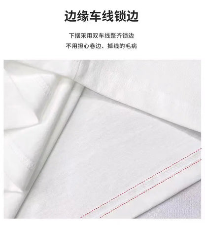 300gsm Heavy Weight Cotton T-shirt Long-sleeved T-shirt for Men Women Pure White Men's Blank Shirt Wholesale.