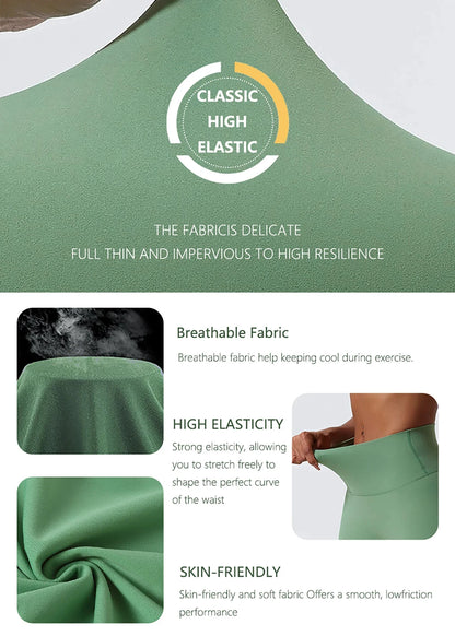 Hearuisavy Super Soft Fabrics High Waist Leggings Quick-Dry Gym Yoga Pants Running Workout Tights Push Up Sports Leggings Women.